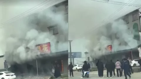VIDEO: Captan brutal explosión en tienda de fuegos artificiales; 12 muertos en festejos del Año Nuevo Lunar en China