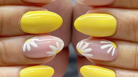 Uñas amarillas y naranja
