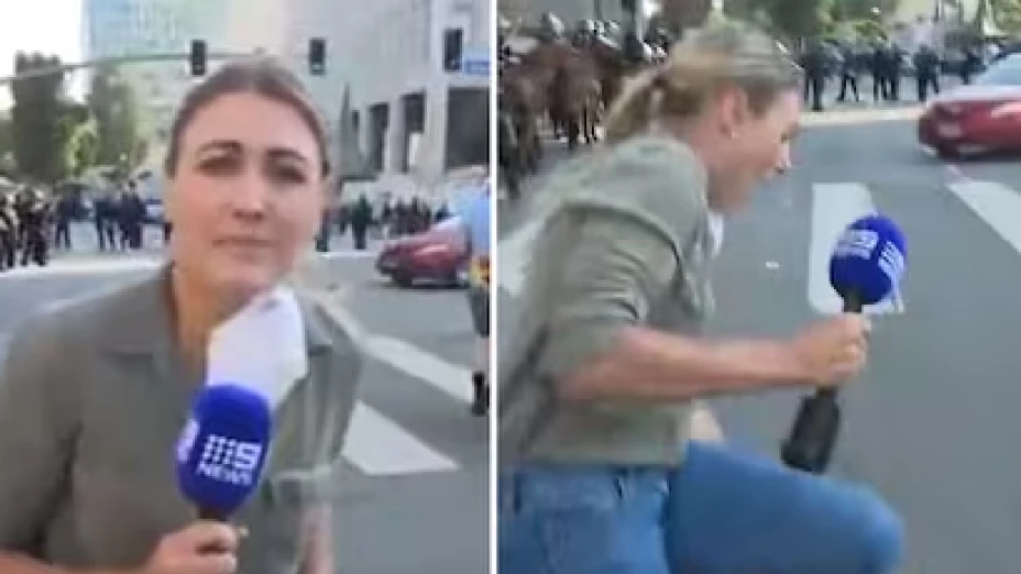 VIDEO_ Así fue como periodista australiana es herida por la policía en medio de los disturbios en Los Ángeles