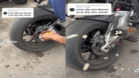 Palomitas hecha en escape de moto