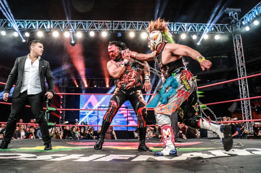 Lucha Libre AAA bull terrier match