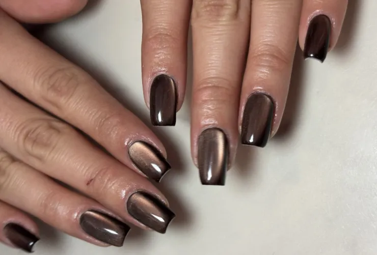 uñas caviar con punta cuadrada