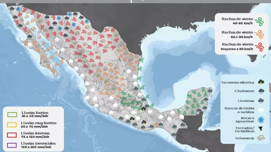 Clima en México hoy 12 de enero de 2024