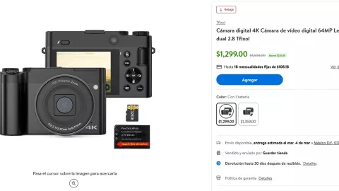 &iquest;Buscas una c&aacute;mara digital 4k? Checa esta oferta de Walmart