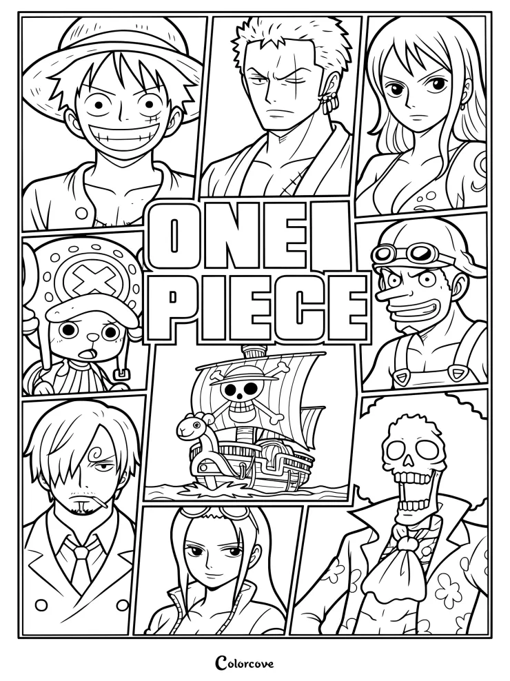 Plantilla para colorear de One Piece