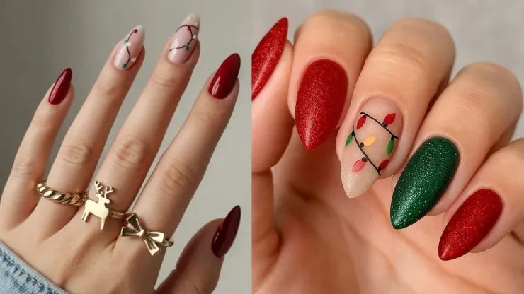 19 ideas de uñas nude con brillos: se ven hermosas en cortas o largas y serás la sensación en Navidad.