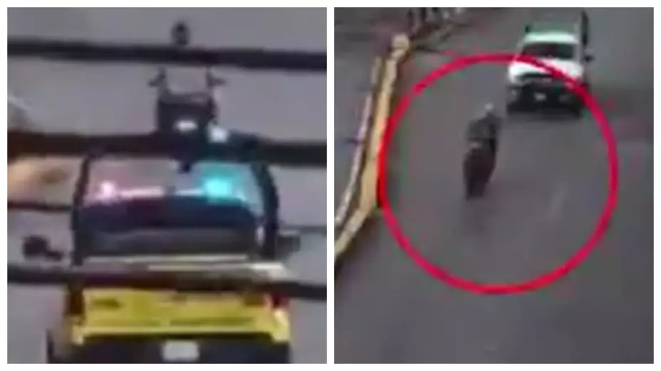 Detienen a dos jóvenes con drogas tras intensa persecución policiaca en Monterrey. En la imagen se observa cómo la policía de Monterrey realiza un intenso operativo para intentar atrapar a los presuntos delincuentes.