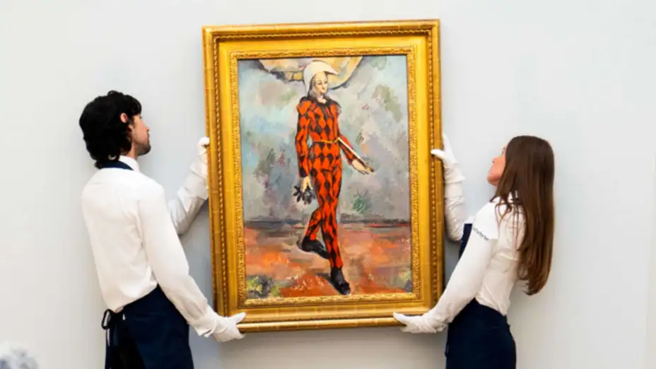 Arlequín, de Paul Cézanne en exhibición en Londres.