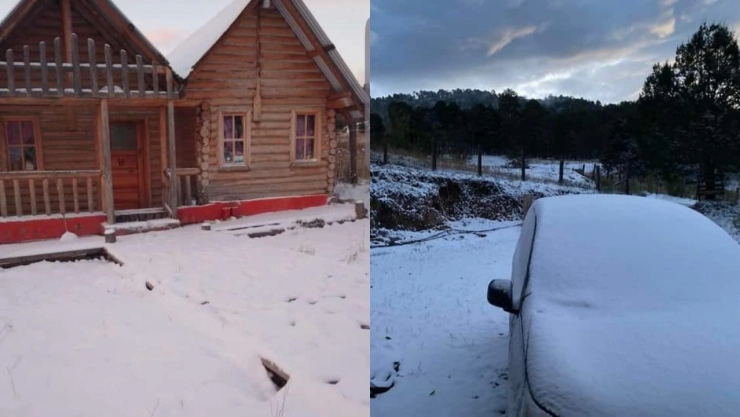 La nieve llega a algunos estados del norte de México.