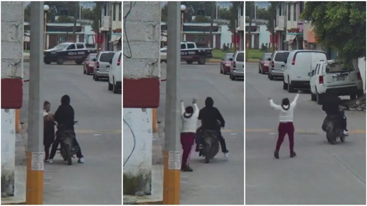 Mujer fue asaltada en calles de Tultepec cerca de una patrulla.