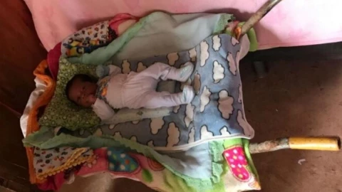 Carretilla funciona como cuna