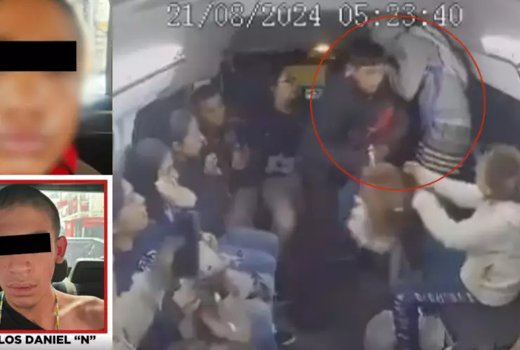 Dos sujetos detenidos por el robo a pasajeros de transporte público Naucalpan, Edomex