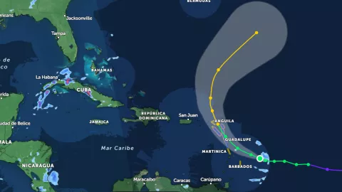 Conoce la ubicación de la tormenta tropical Tammy en el océano Atlántico