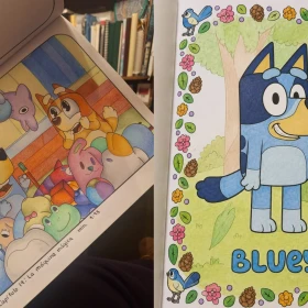 5 personajes de Bluey para colorear e imprimir