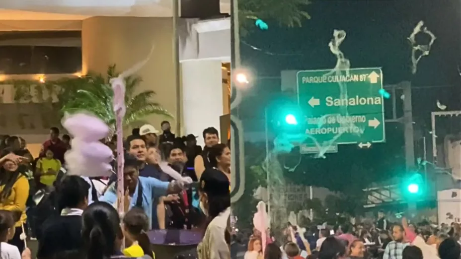 Algodón de azúcar en el desfile navideño de Culiacán