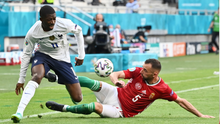 Ousmane Demb&eacute;l&eacute; con la selecci&oacute;n de Francia