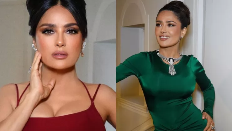 Salma Hayek lleva la Antorcha Olímpica