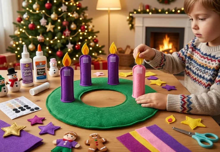 La corona interactiva de fieltro y velcro