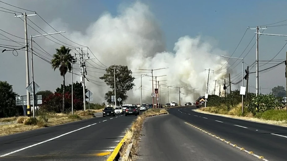 Incendio hoy Camino San José de Guanajuato Celaya