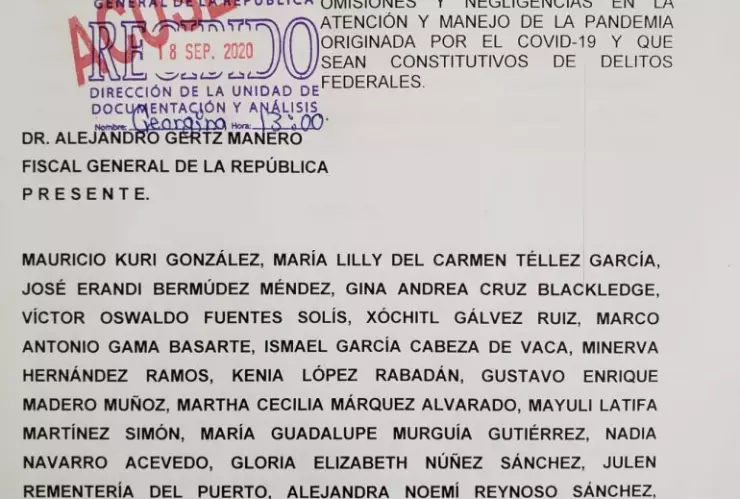 Denuncia de senadores panistas contra López-Gatell