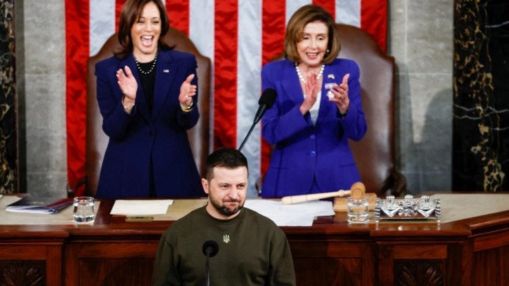 Zelensky habla frnete a la Cámara de Representantes de EU