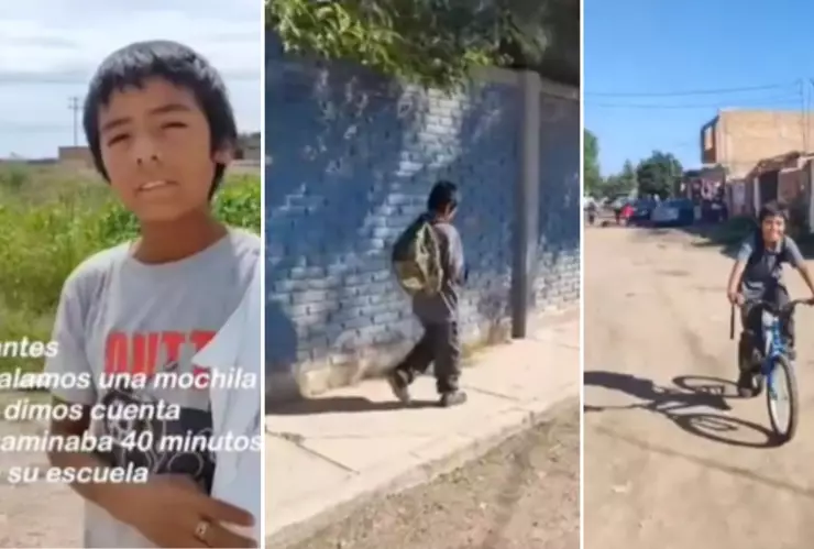 le regalan mochila y bicicleta a un niño josé que tardaba 30 minutos en llegar a la escuela .jpg