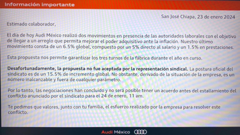 El Sindicato Independiente de Trabajadores de Audi inició una huelga en la planta alemana de Puebla.