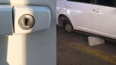 Robo en estacionamiento de supermercado