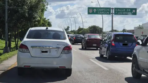 Tráfico en el Periférico de Mérida hoy sábado 02 de noviembre de 2024 por obras en construcción