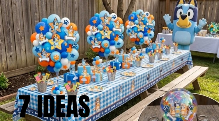 7 ideas para hacer centros de mesa de Bluey para cumpleaños