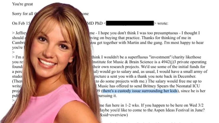 Revelan correos en archivos de Epstein sobre un proyecto neonatal que involucra a Britney Spears