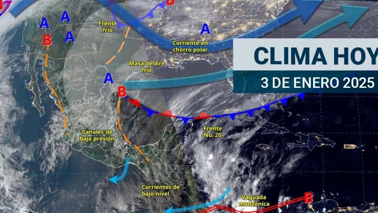 Consulta el pronóstico del clima para este viernes 3 de enero de 2025.