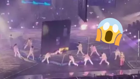 VIDEO: Pantalla gigante cae en el concierto del grupo Mirror.