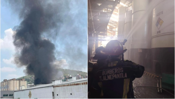 columna-humo-incendio-fabrica-aceite-Talnepantla-bombero-manguera-tanque