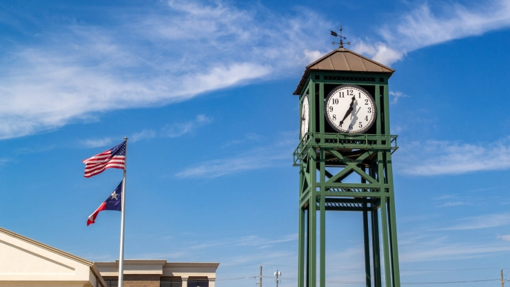 Torre de reloj en Texas