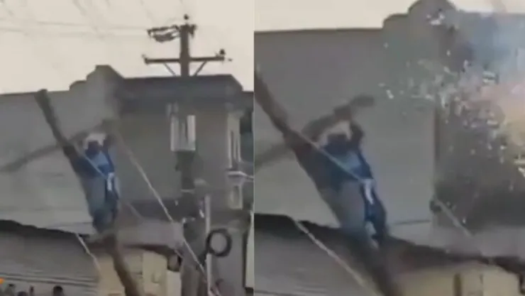 VIDEO: ¿Una señal? Hombre que personificaba a Jesús en el Viacrucis se electrocutó en la cruz
