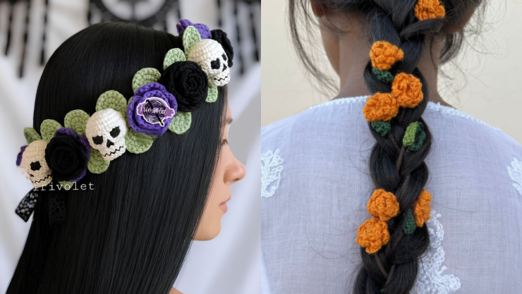 5 ideas de accesorios para el pelo en crochet para hacer en casa y usar en las celebraciones del Día de Muertos.png