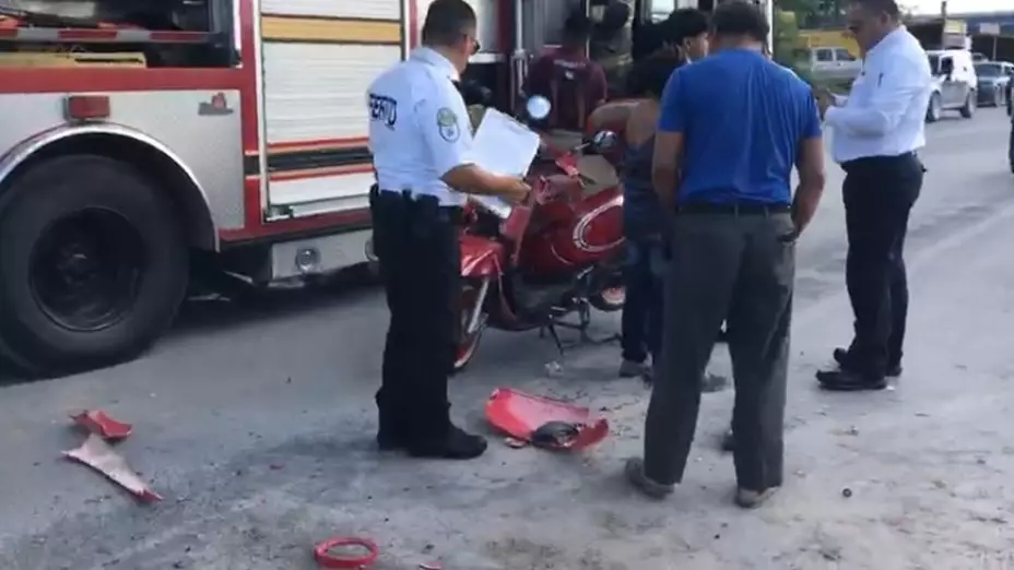 accidente motociclista embestido en Matamoros