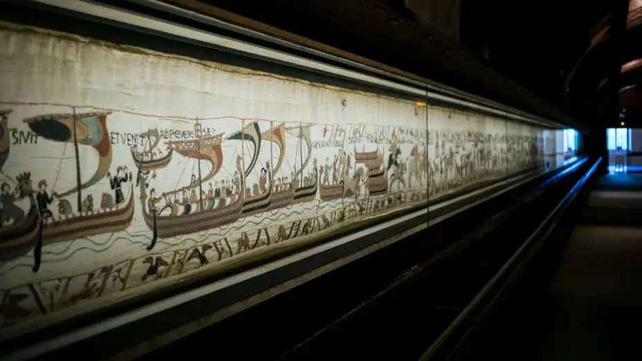 El tapiz de Bayeux del siglo XI en una foto de 2019.