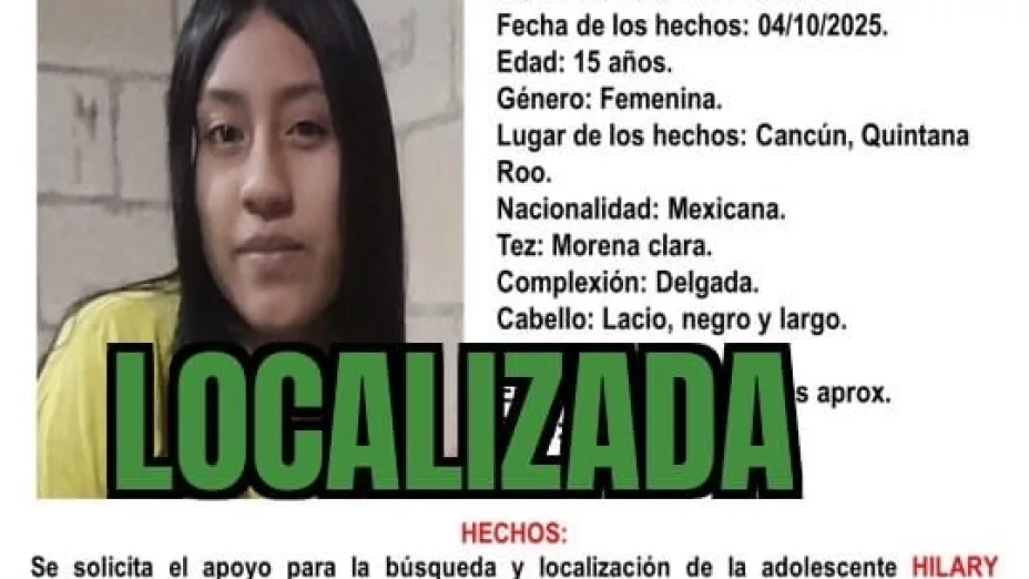 ¡Al momento! Localizan Hilar Aracely Kuyouc de 15 años, reportada como desaparecida en Cancún