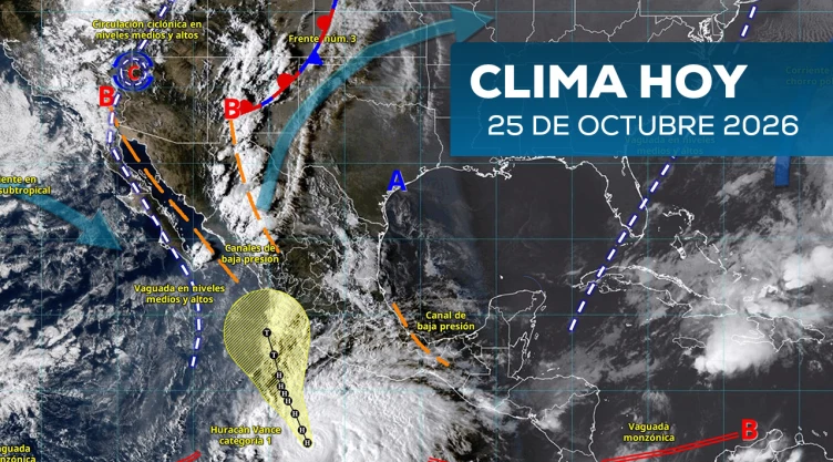 Clima en México 25 de octubre de 2026.