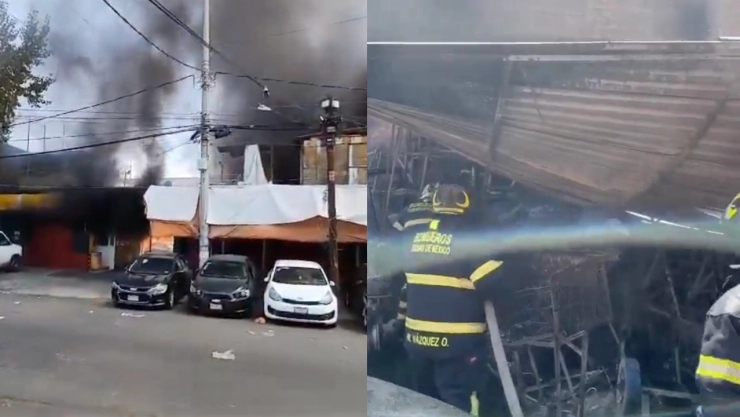 VIDEO: ¡En plena contingencia! Reportan incendio en un estacionamiento en Tepito