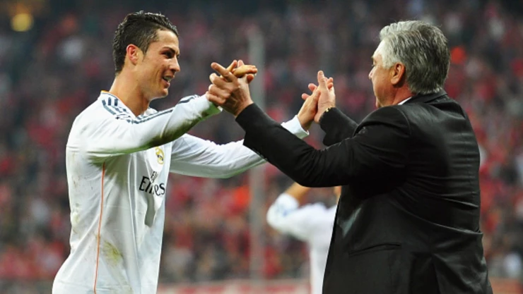 Ancelotti y Cristiano Ronaldo