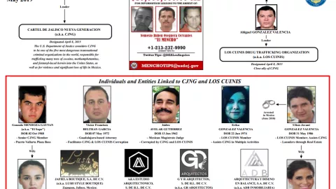 Árbol de relación CJNG y “Los Cuinis”