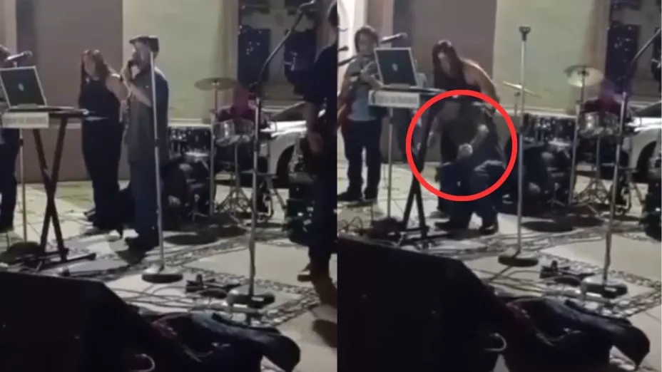 VIDEO | Maestro de secundaria muere en pleno evento de septiembre mientras cantaba ‘A mi manera’