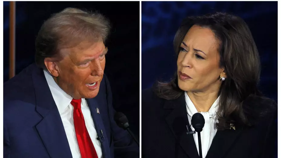 Donald Trump y Kamala Harris en un debate por la presidencia de Estados Unidos.