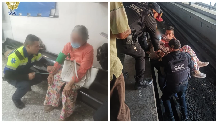 Usuaria del Metro de CDMX es rescatada tras caer a las vías en Línea 3.