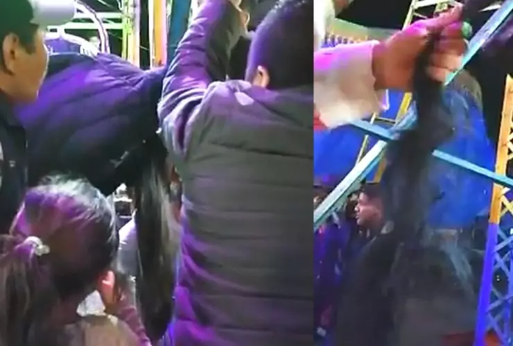 Niña se atora en rueda de la fortuna