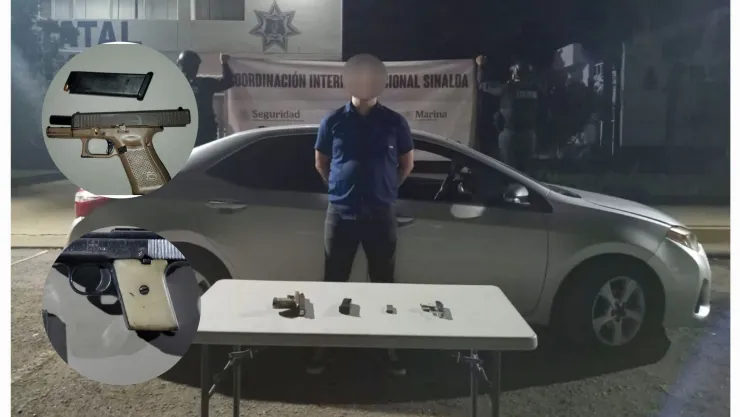 Detienen a un hombre con dos armas en Infonavit Solidaridad en Culiacán..jpg