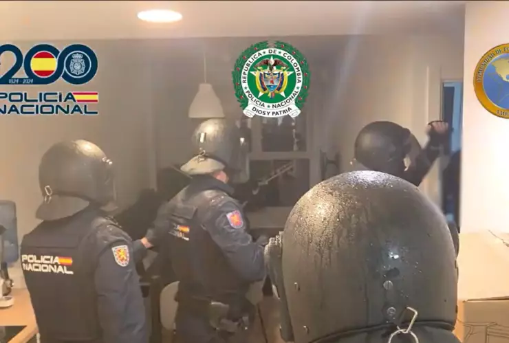 Policía Nacional de España en operativo contra el Tren de Aragua.